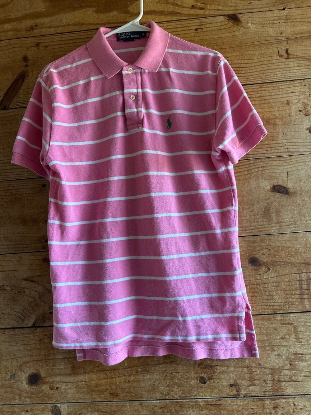 Polo By Ralph Lauren Y2K Pink & White Stripes Polo
